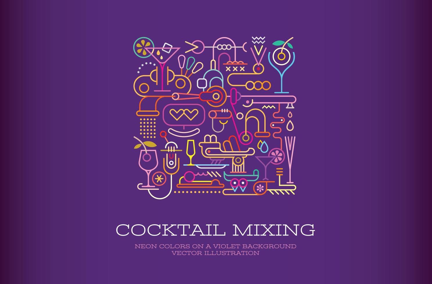 cocktail menging vector illustratie
