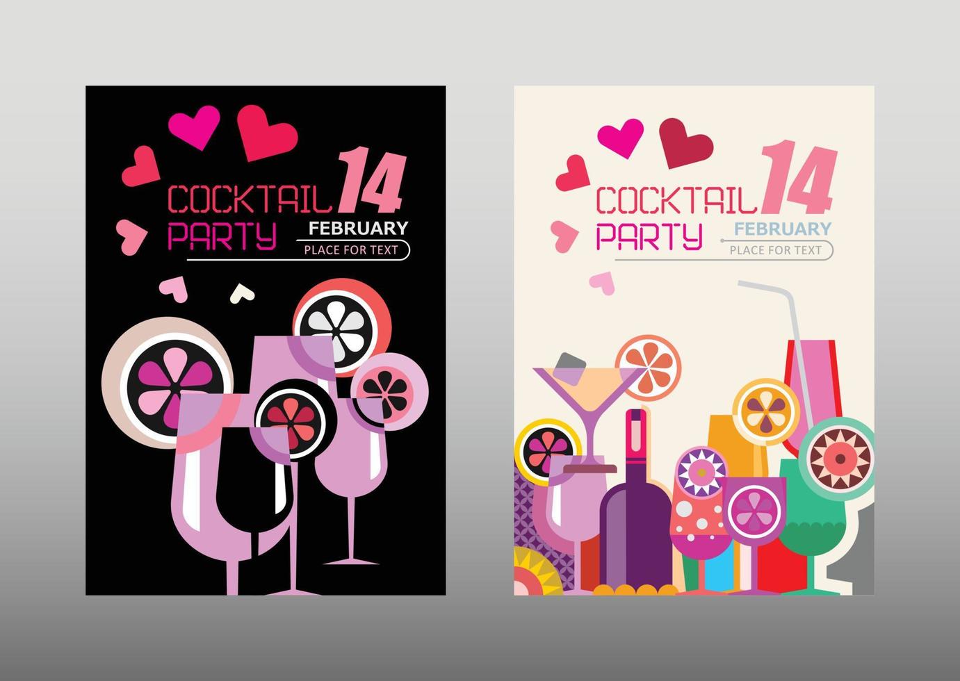 cocktail partij posters vector