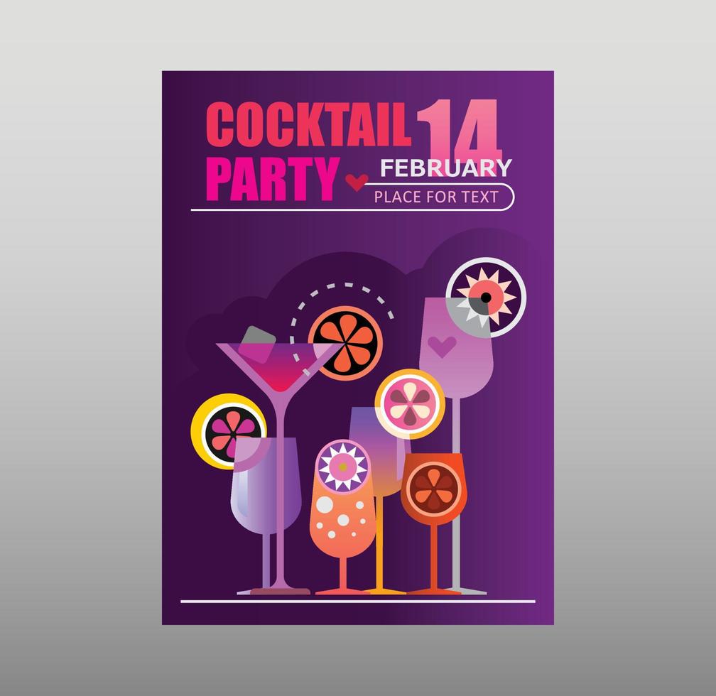 vakantie cocktail partij poster sjabloon vector