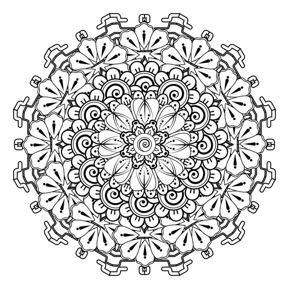 bloemen achtergrond met mehndi bloem. decoratief ornament in etnisch oosters stijl, tekening ornament, schets hand- tekenen. kleur boek bladzijde. vector