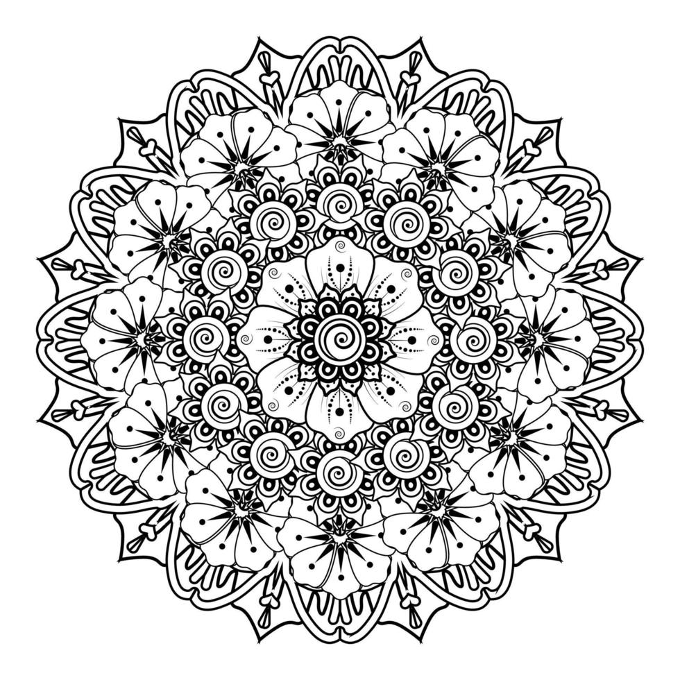 bloemen achtergrond met mehndi bloem. decoratief ornament in etnisch oosters stijl, tekening ornament, schets hand- tekenen. kleur boek bladzijde. vector