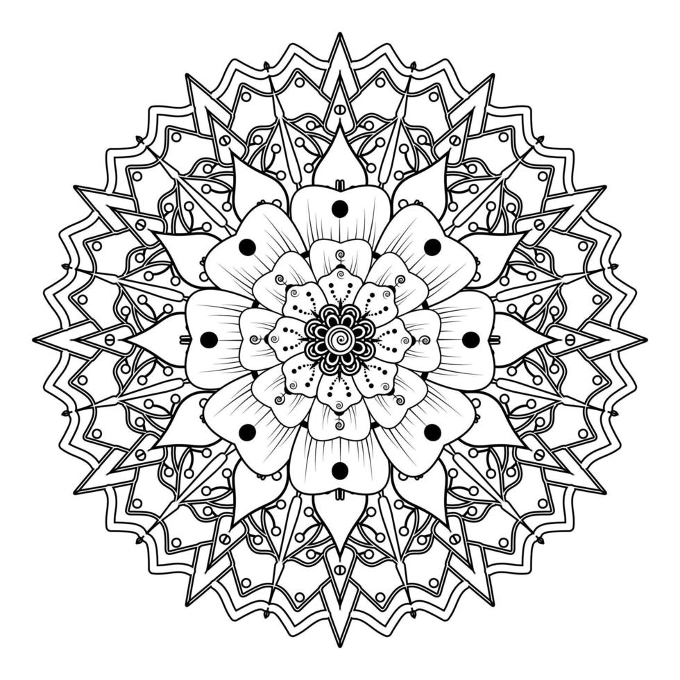 bloemen achtergrond met mehndi bloem. decoratief ornament in etnisch oosters stijl, tekening ornament, schets hand- tekenen. kleur boek bladzijde. vector