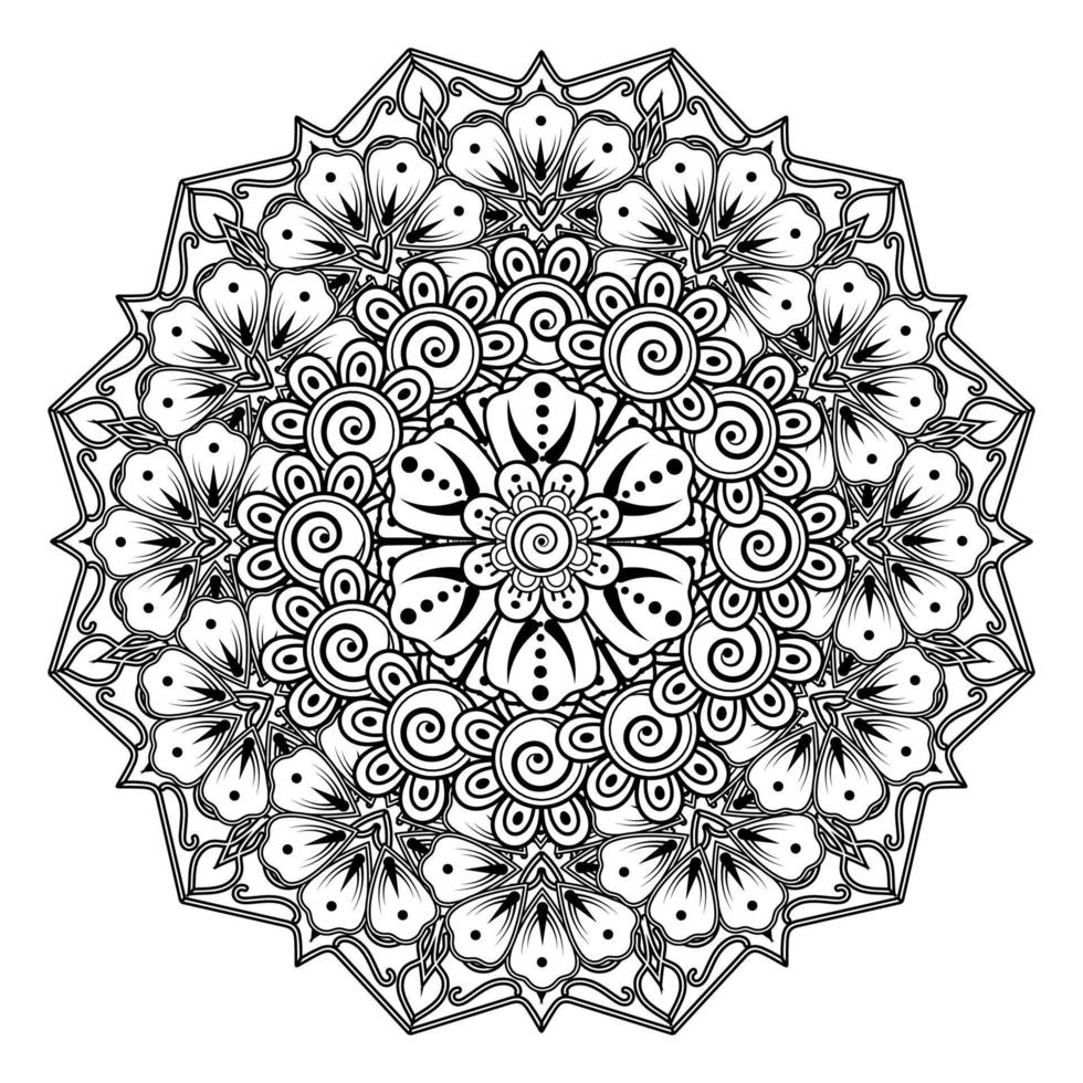 bloemen achtergrond met mehndi bloem. decoratief ornament in etnisch oosters stijl, tekening ornament, schets hand- tekenen. kleur boek bladzijde. vector