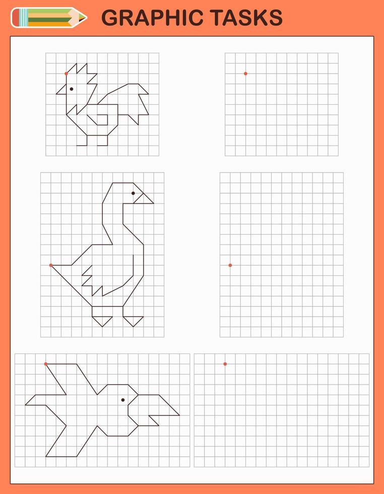 grafisch taken door cellen. leerzaam spellen voor kinderen vector