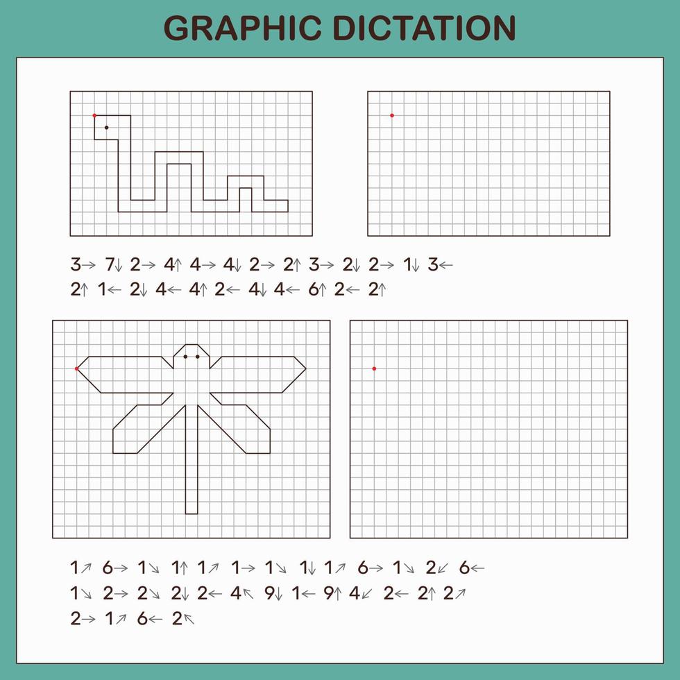 grafisch dictaat. leerzaam spellen voor kinderen. vector
