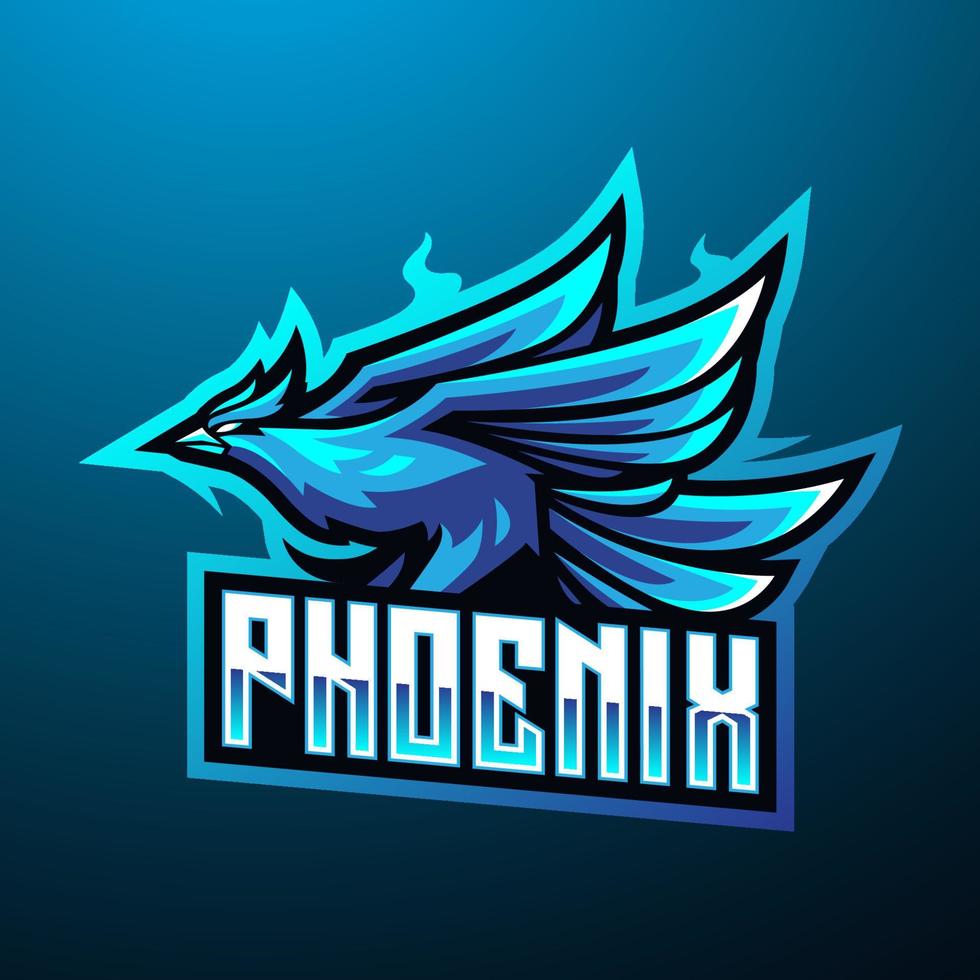 phoenix esport mascotte logo ontwerp vector
