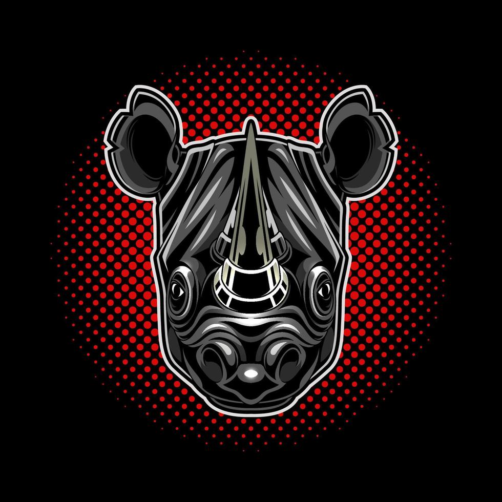 neushoorn hoofd mascotte logo ontwerp vector