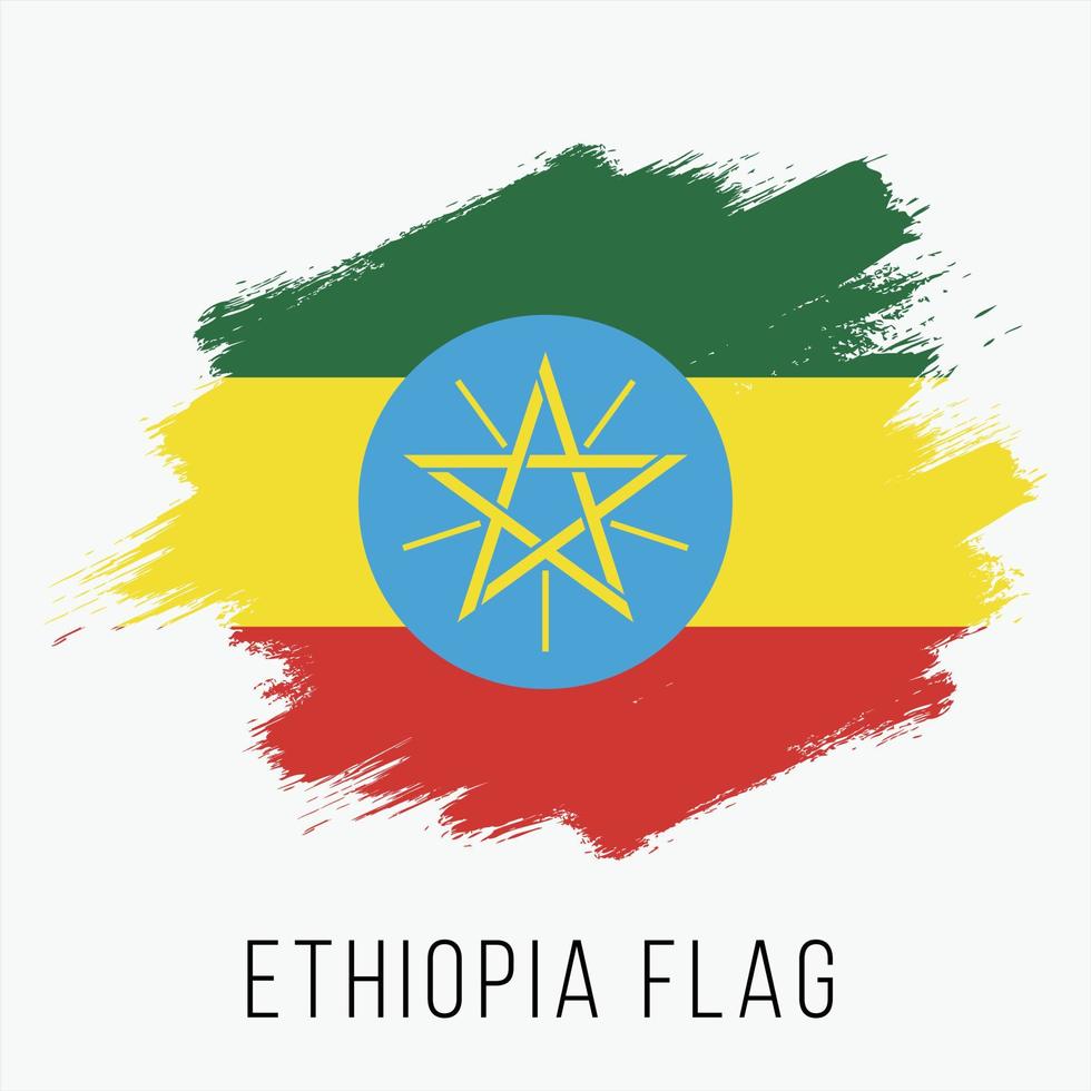grunge Ethiopië vector vlag