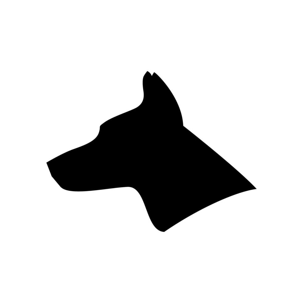 doberman silhouet zwart. hond vector illustratie