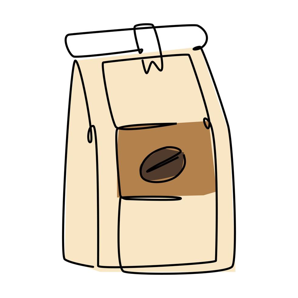 single lijn tekening van een etui van koffie. gemakkelijk vlak kleur tekening stijl ontwerp voor voedsel en drank concept vector