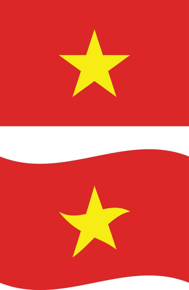 vlag van Vietnam. Vietnam nationaal vlag. Vietnam golvend vlag. vlak stijl. vector