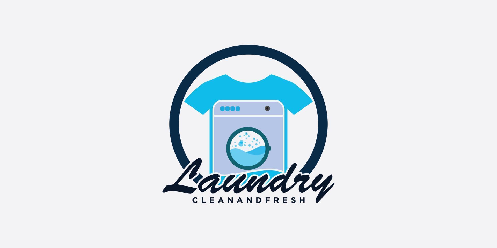 wasserij het wassen machine logo ontwerp illustratie voor bedrijf met creatief concept vector