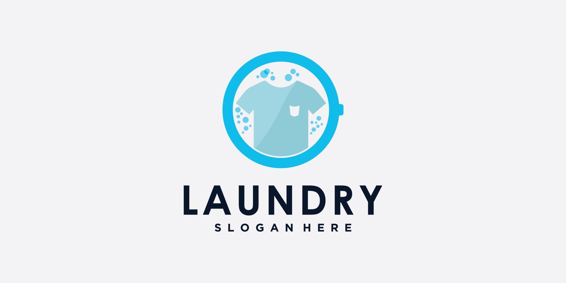 wasserij het wassen machine logo ontwerp voor bedrijf met creatief concept vector
