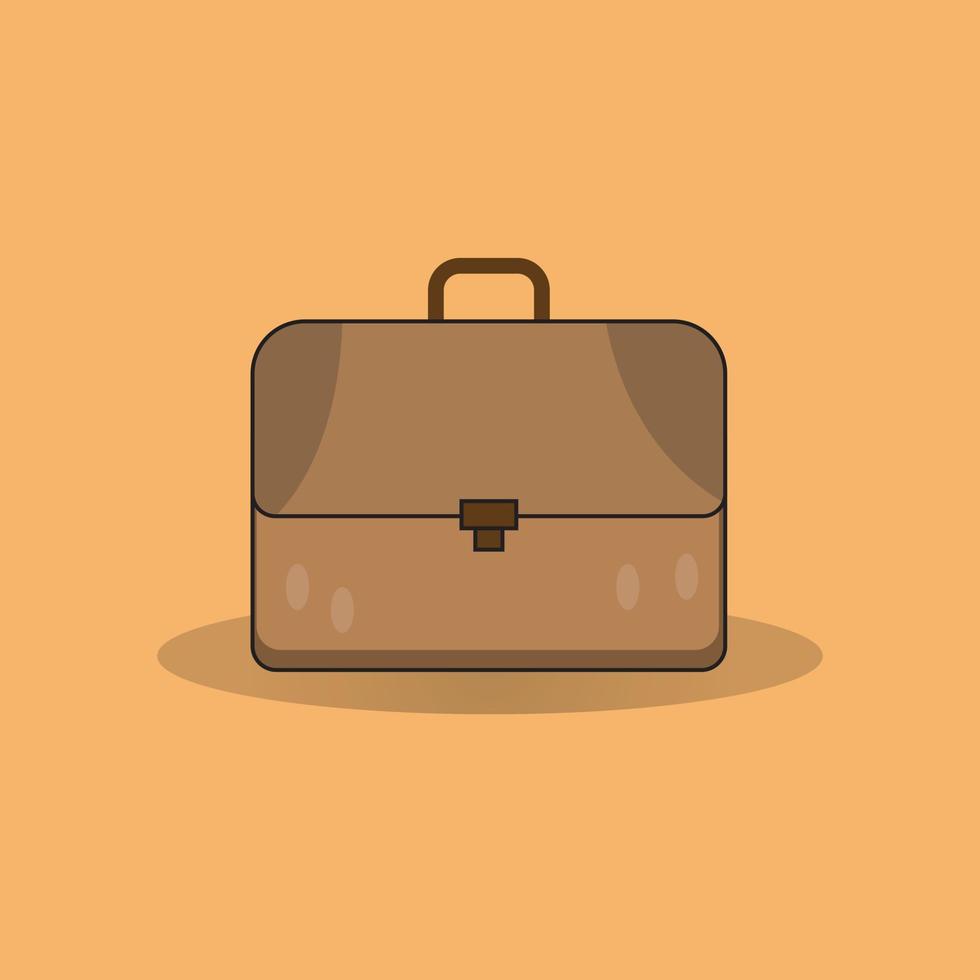 aktentas voor werken professionals leer koffer met omgaan met vector illustratie