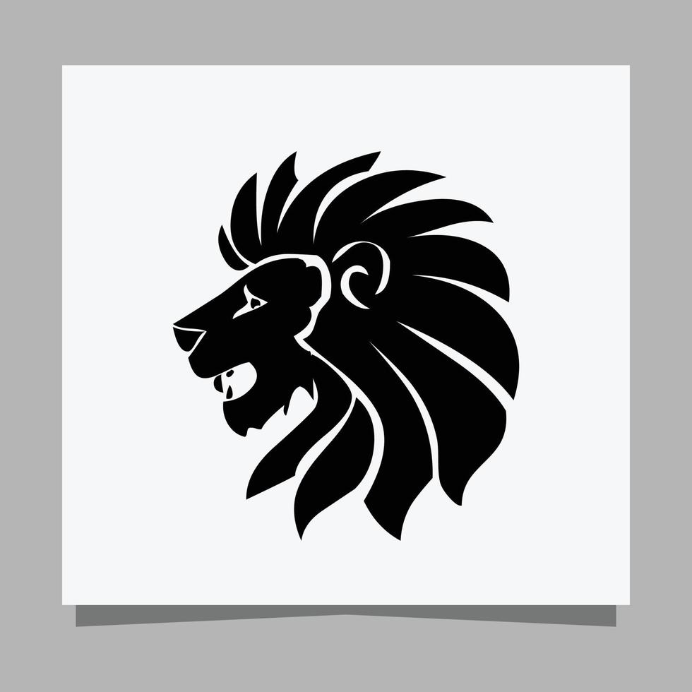 zwart leeuw logo Aan wit papier met schaduw perfect voor bedrijf logos en bedrijf kaarten vector