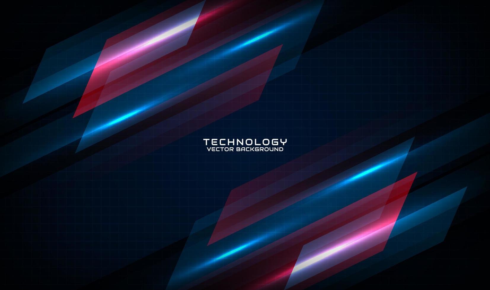 3d blauw rood techno abstract achtergrond overlappen laag Aan donker ruimte met beweging vervagen tech stijl decoratie. grafisch ontwerp element snelheid concept voor banier, folder, kaart, brochure omslag, of landen bladzijde vector