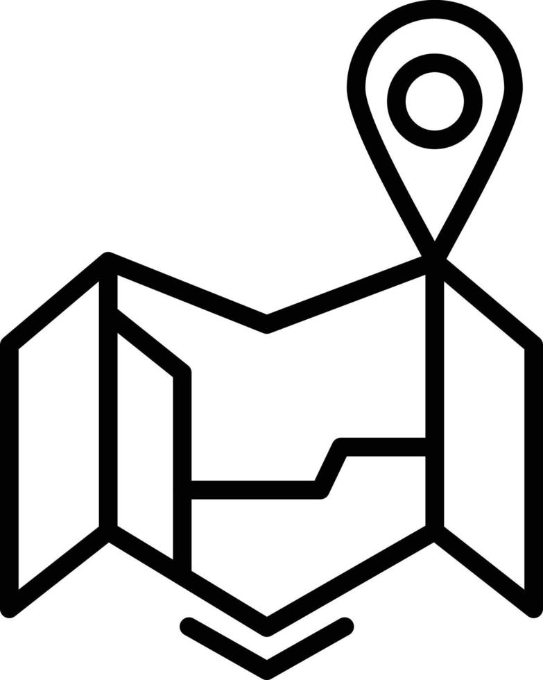 kaart locatie lijn icoon vector