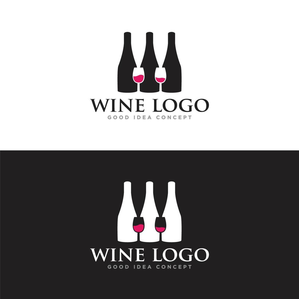 wijn bar logo ontwerp vector