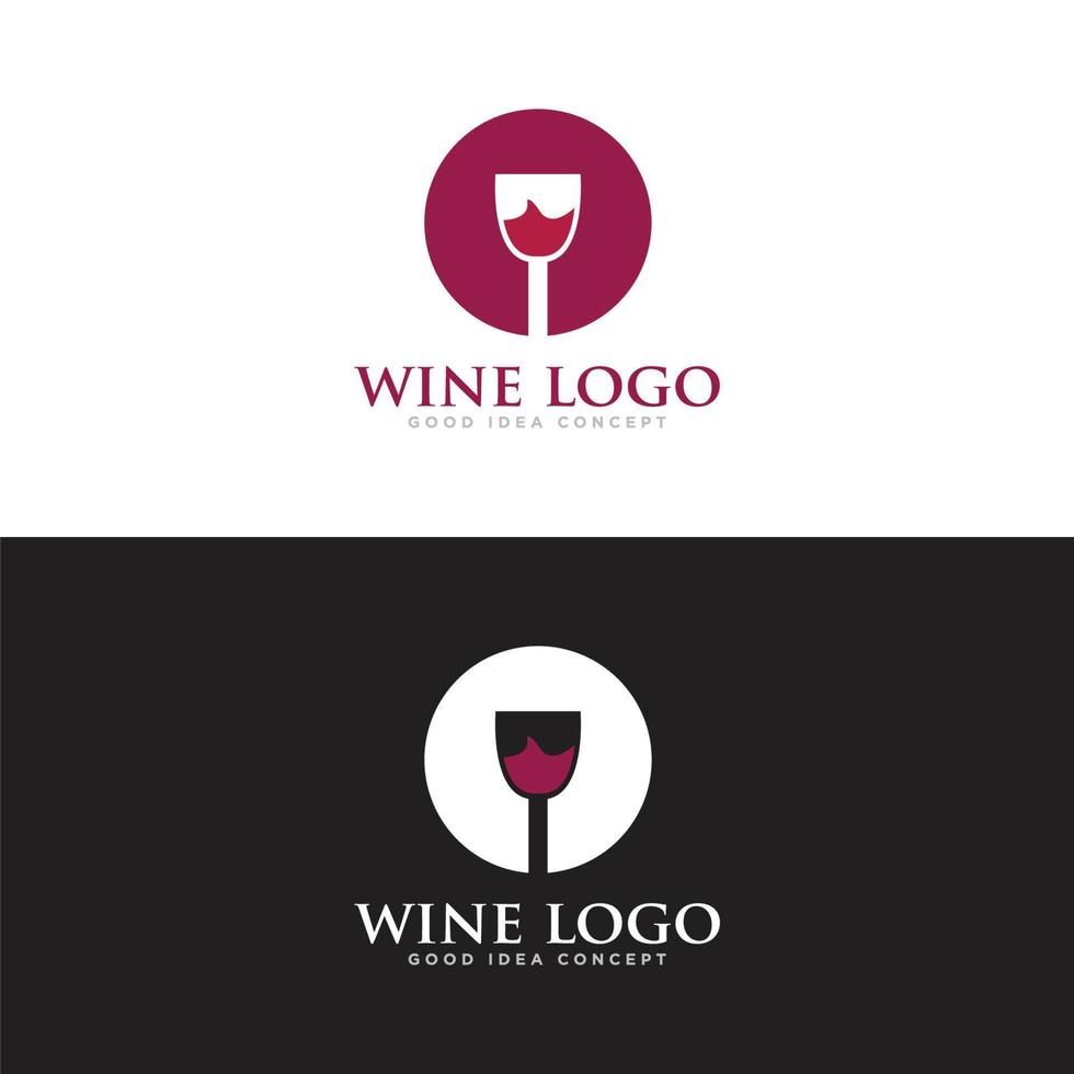 wijn bar logo ontwerp vector