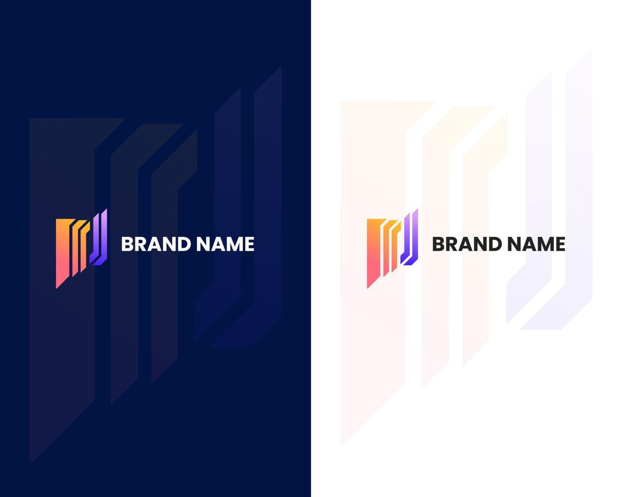 brief m en j modern logo ontwerp sjabloon vector