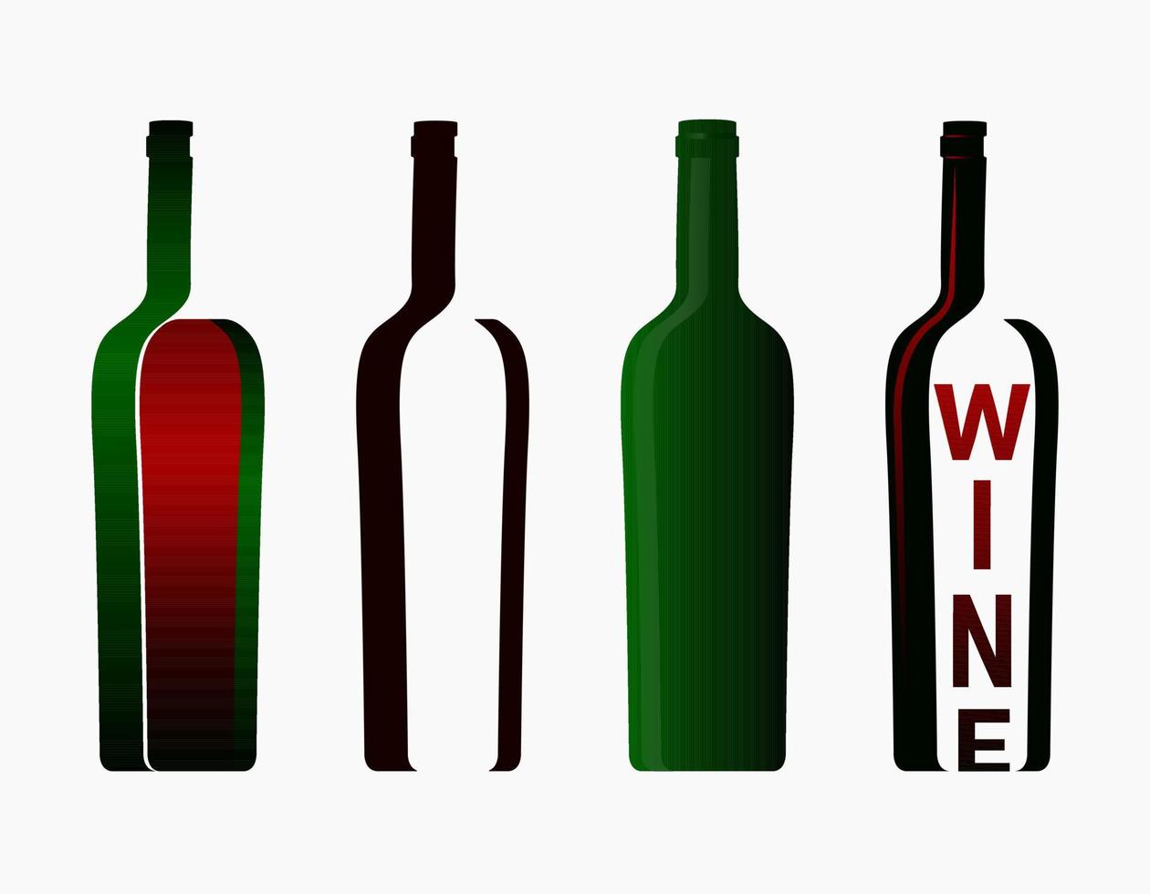 wijn logo. geïsoleerd logo voor een likeur op te slaan, restaurant, of bar. logos met fles van wijn. vector illustratie