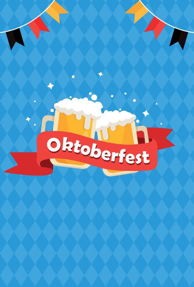 oktoberfeest vector vakantie kaart Internationale Duitse bier festival in München - illustratie