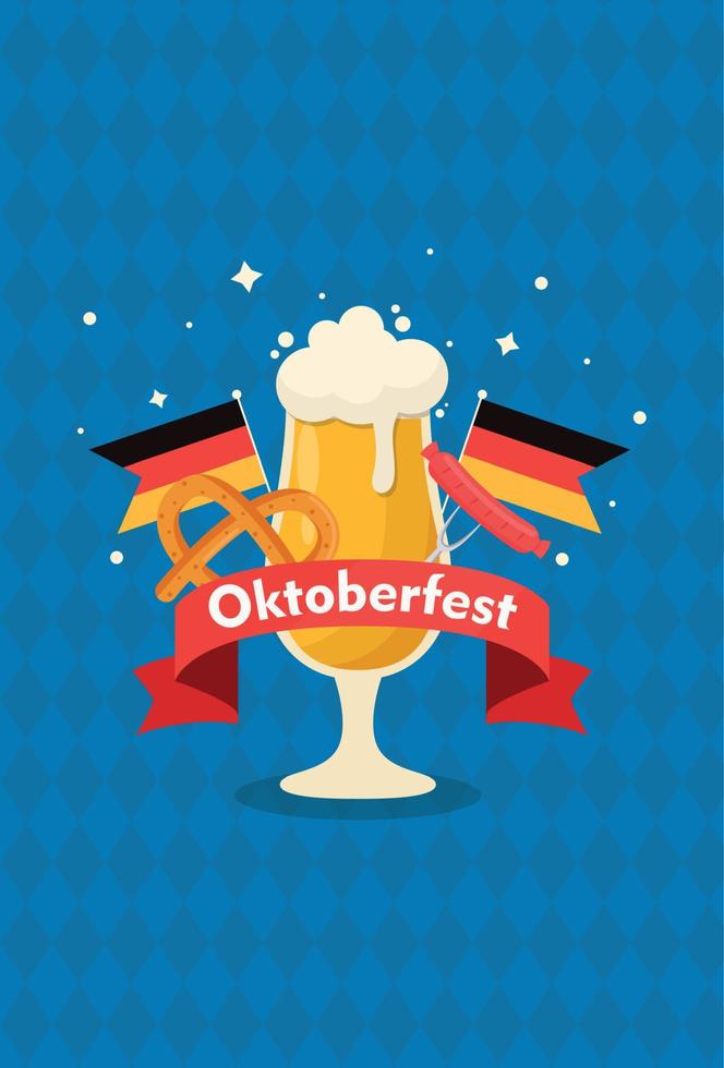 oktoberfeest vector vakantie kaart Internationale Duitse bier festival in München - illustratie