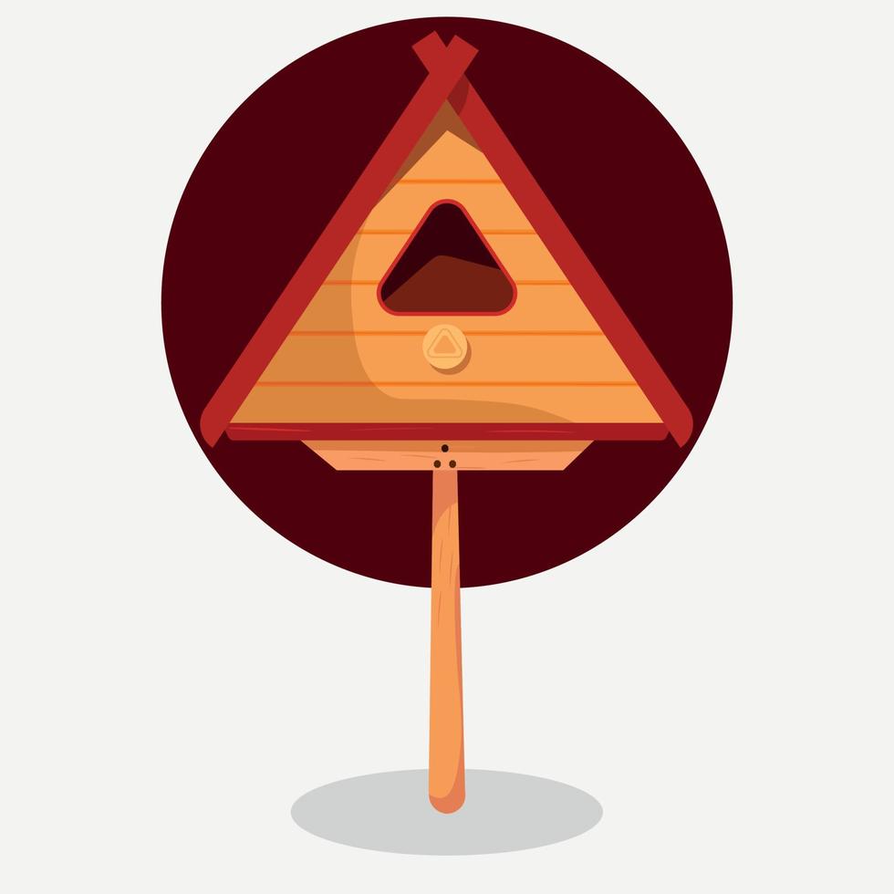 rood dak, houten vogel huis vector