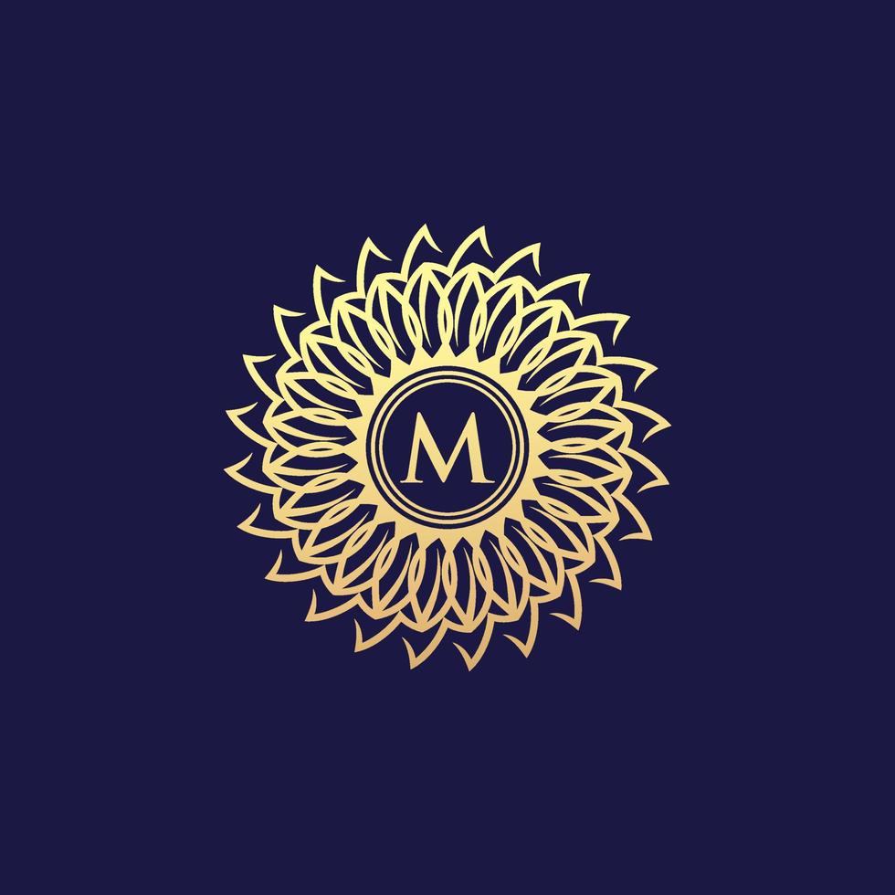 luxe brief m logo ontwerp vector sjabloon