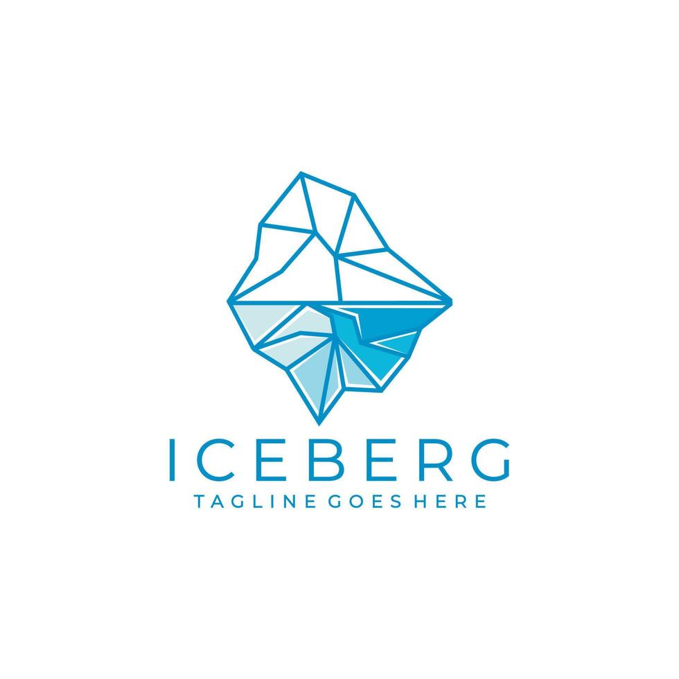 ijsberg logo ontwerp vectorillustratie vector