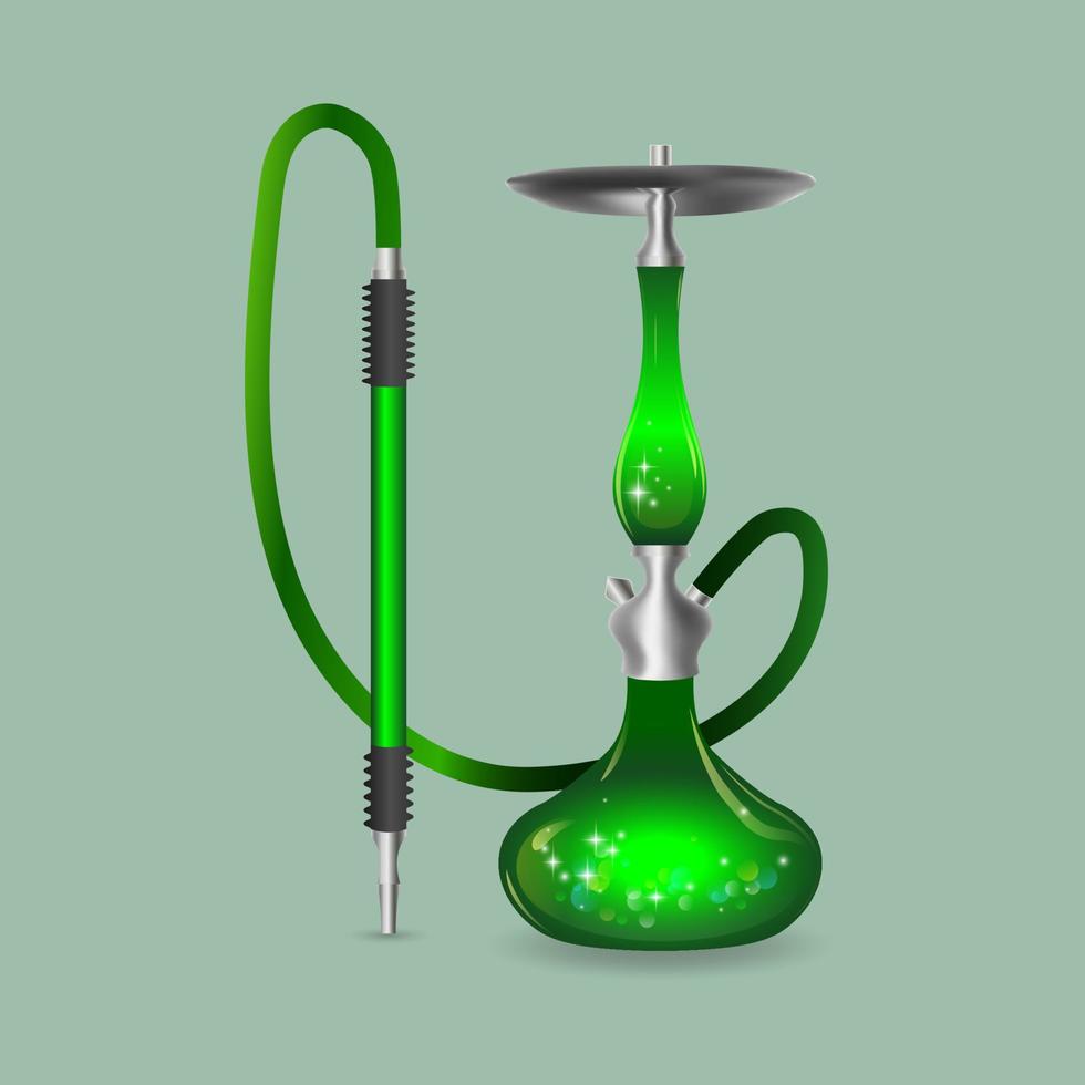 groen gestileerde hookah vector