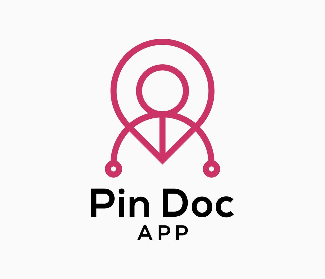 pin doc symbool medisch zorg plaats app geneeskunde logo ontwerp vector