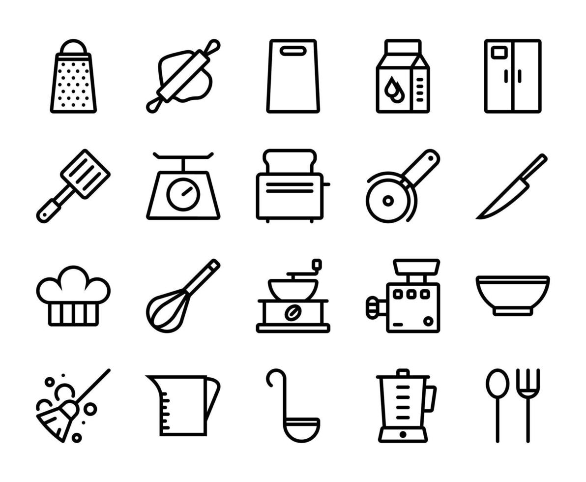 reeks van keuken pictogrammen, reeks van keuken verzameling in zwart kleur voor ontwerp, ontwerp elementen voor u projecten. vector illustratie, keuken icoon vector, reeks van keuken icoon verzameling, keuken vector