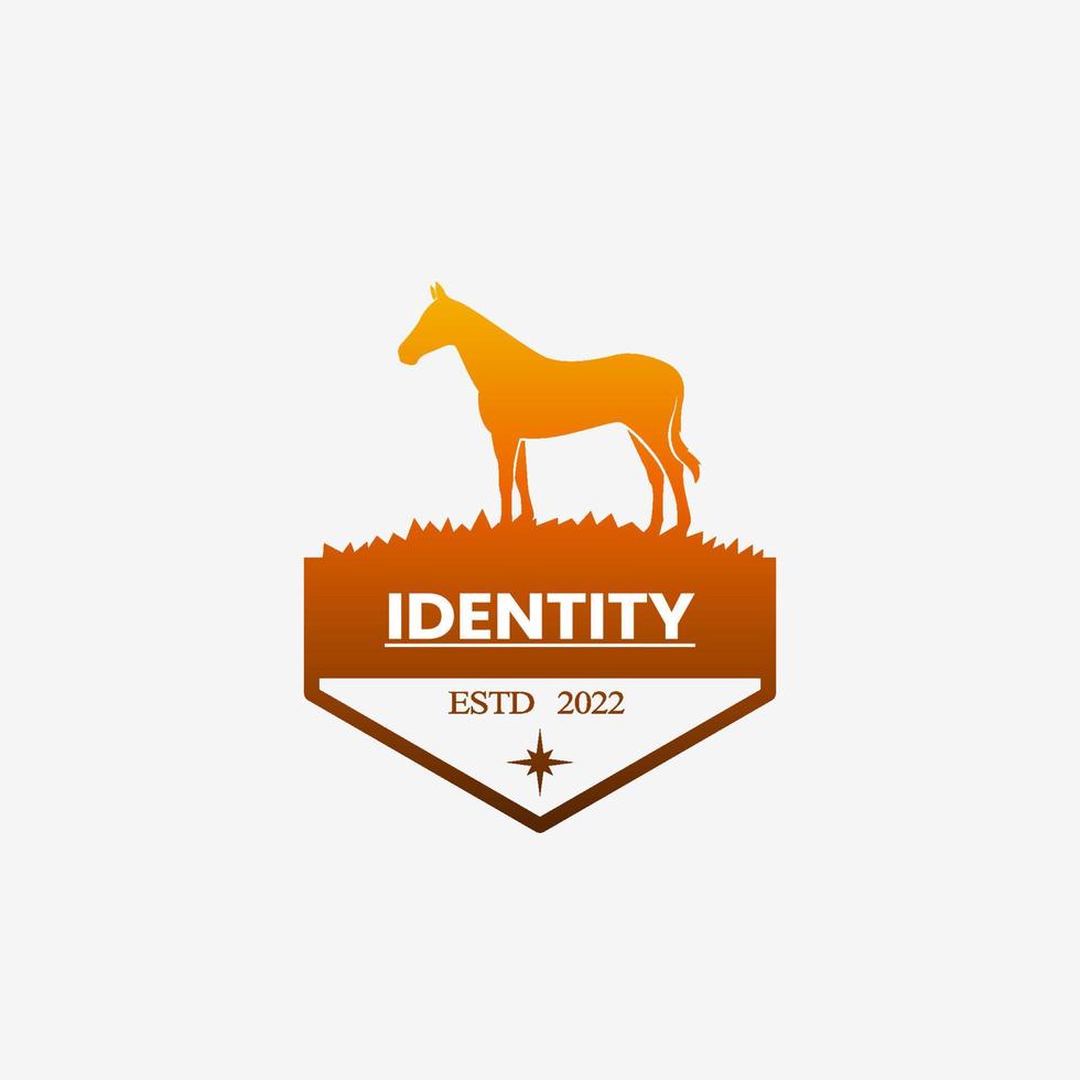 paard logo ontwerp. luxe paard logo. paard silhouet logo voor bedrijf. wijnoogst logo ontwerp. paard wijnoogst ontwerp. vector