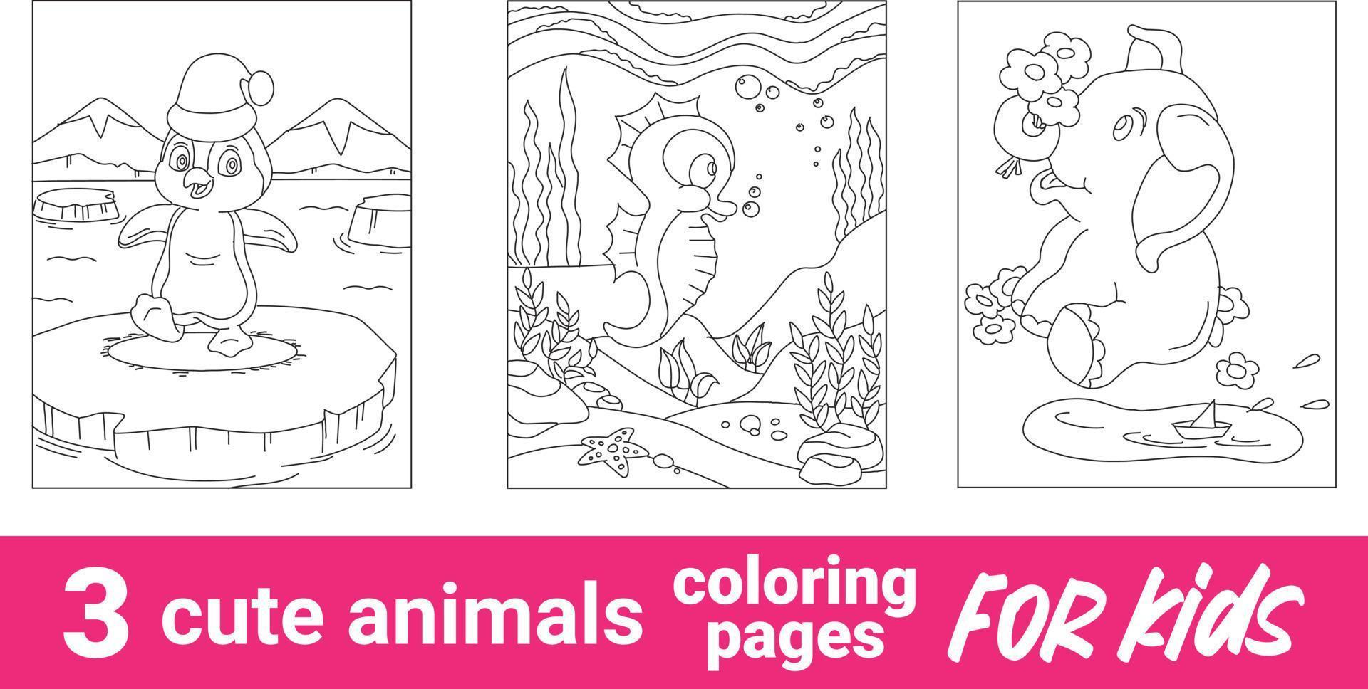Woud dieren. vos, beer, wasbeer, haas, hert, uil, egel, eekhoorn, agaric en boom stomp. vector illustratie voor kleur boek.