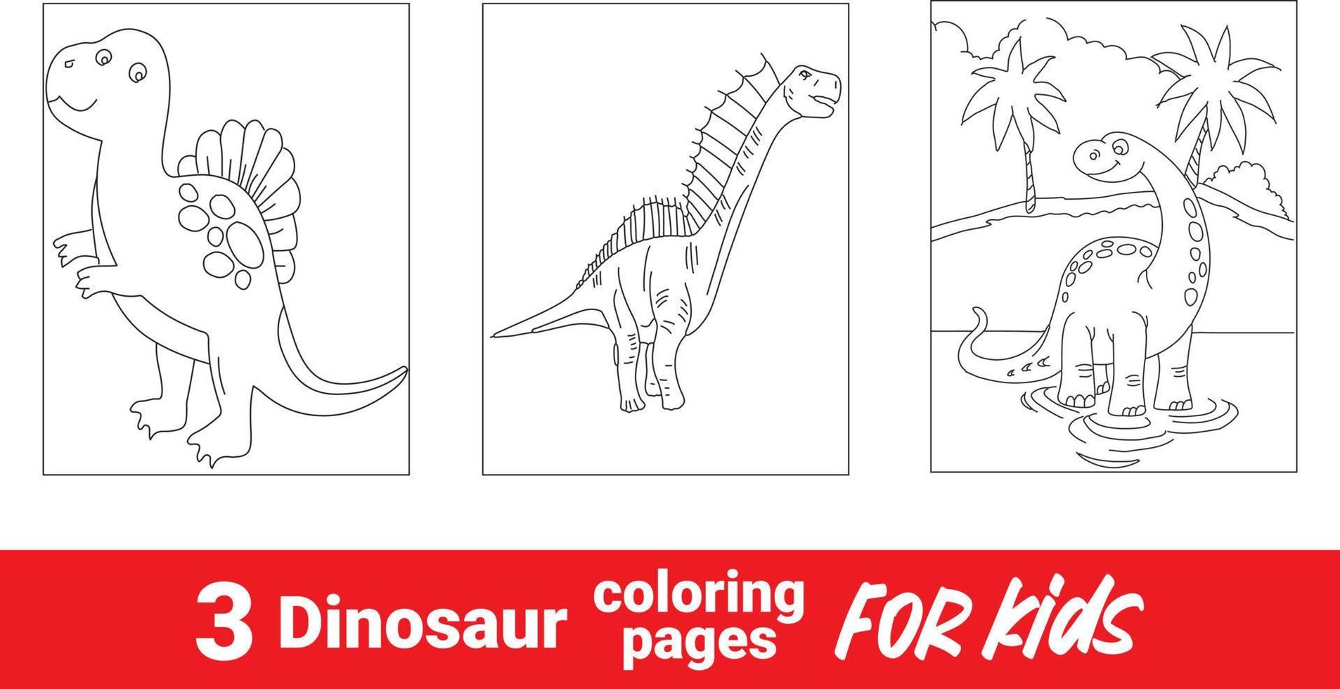 grappig dinosaurus kleur boek voor kinderen. schattig dier achtergrond prehistorisch landschap kleur schets tafereel. tekenfilm prehistorisch dinosaurus stegosaurus, kleur boek, grappig illustratie vector