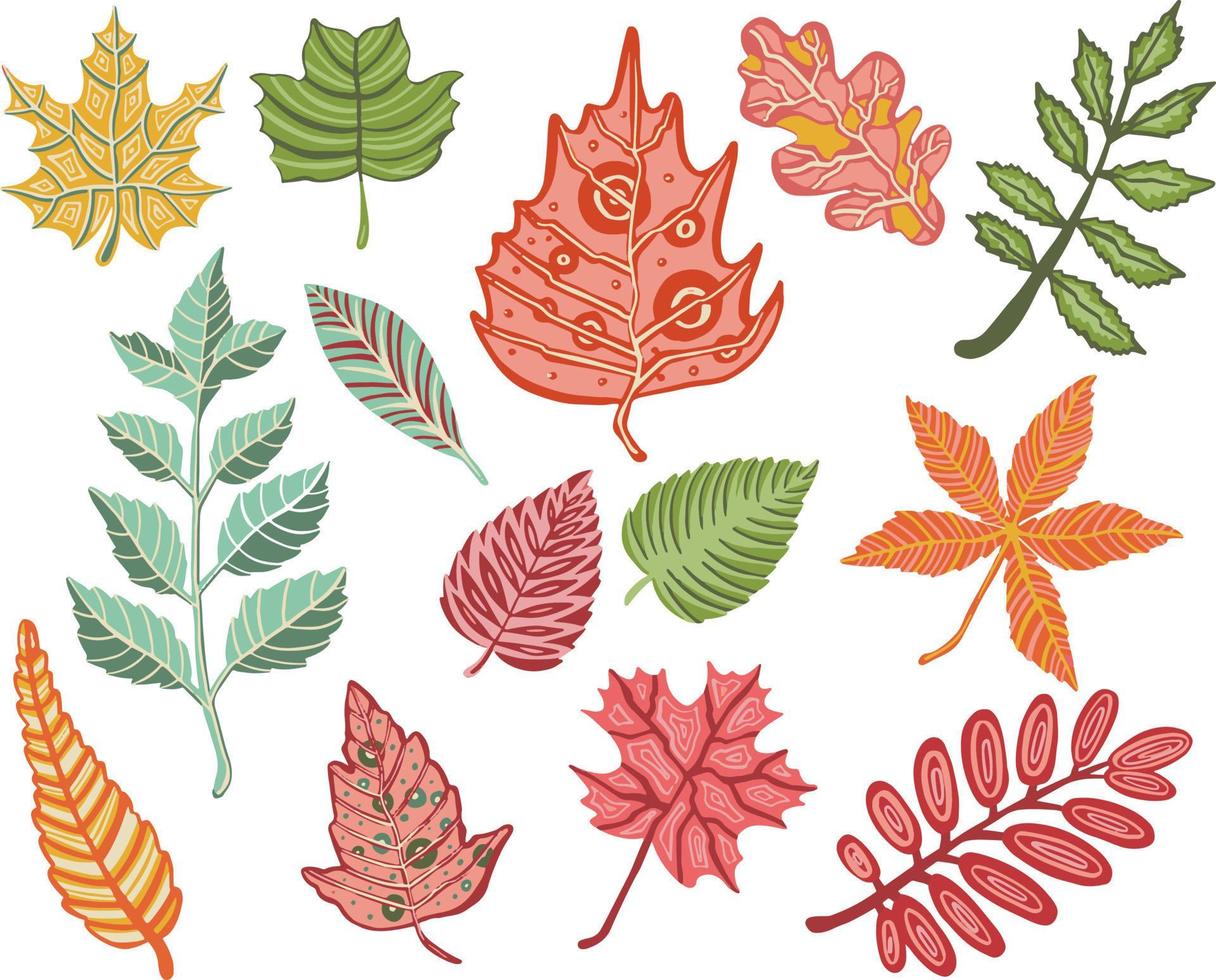 herfst bladeren patroon, naadloos achtergrond en illustratie vector