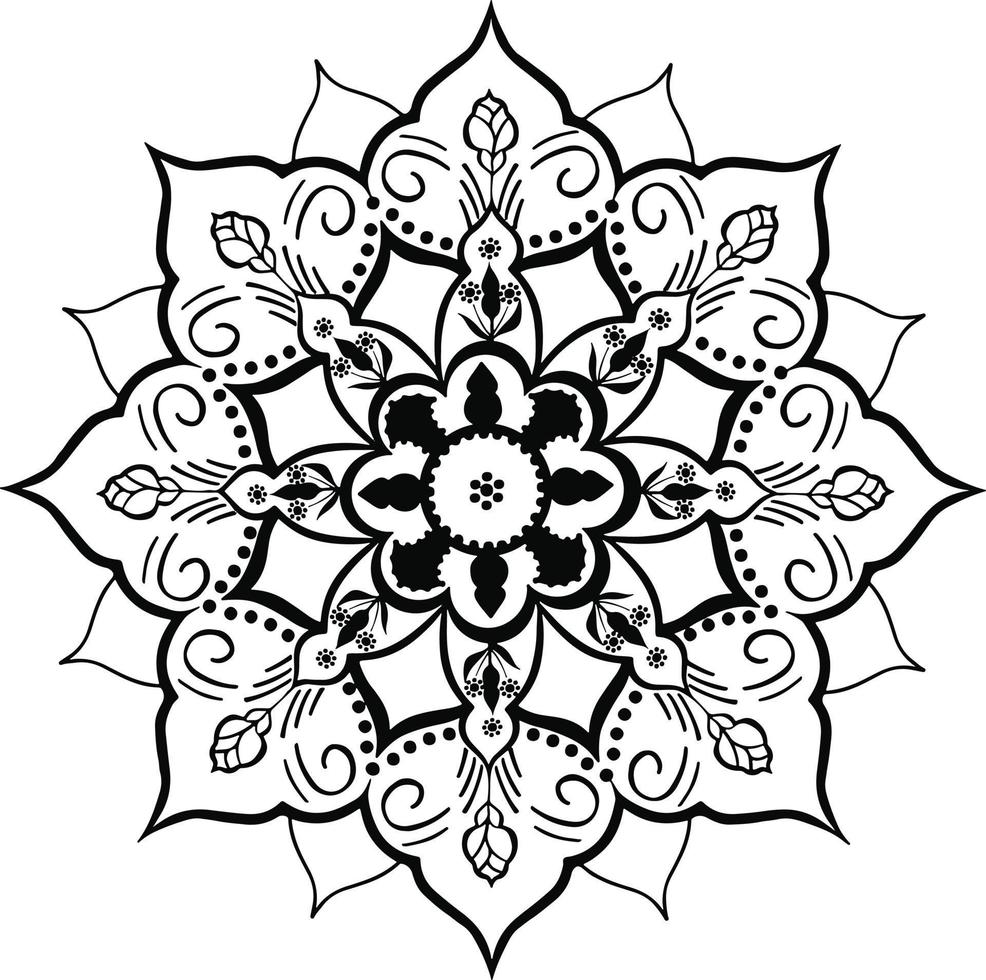 zwart en wit mandala etnisch Indisch patroon. vector