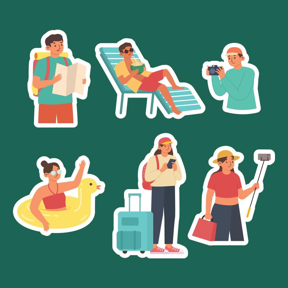 vakantie werkzaamheid sticker verzameling vector
