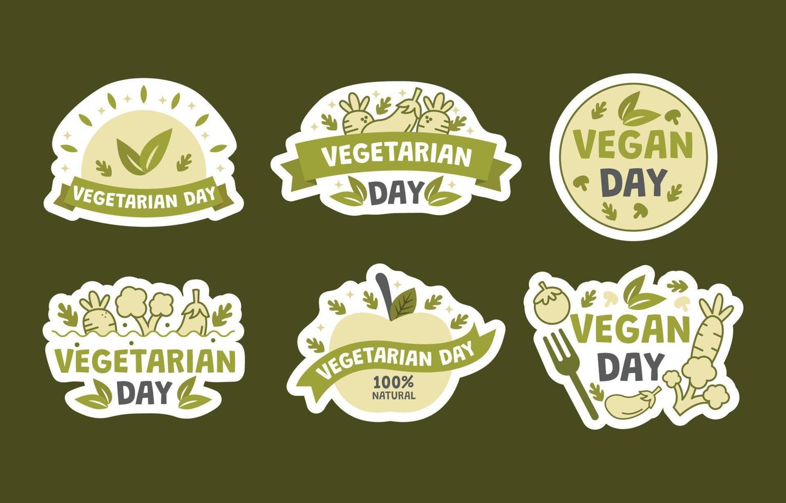 vegetarisch dag sticker verzameling vector