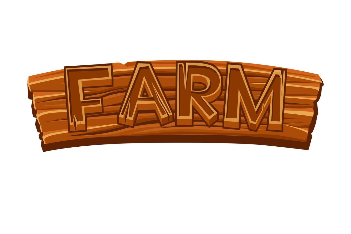 houten oud bord met boerderij logo voor grafisch ontwerp. vector illustratie van een bruin plank uithangbord voor de spel.
