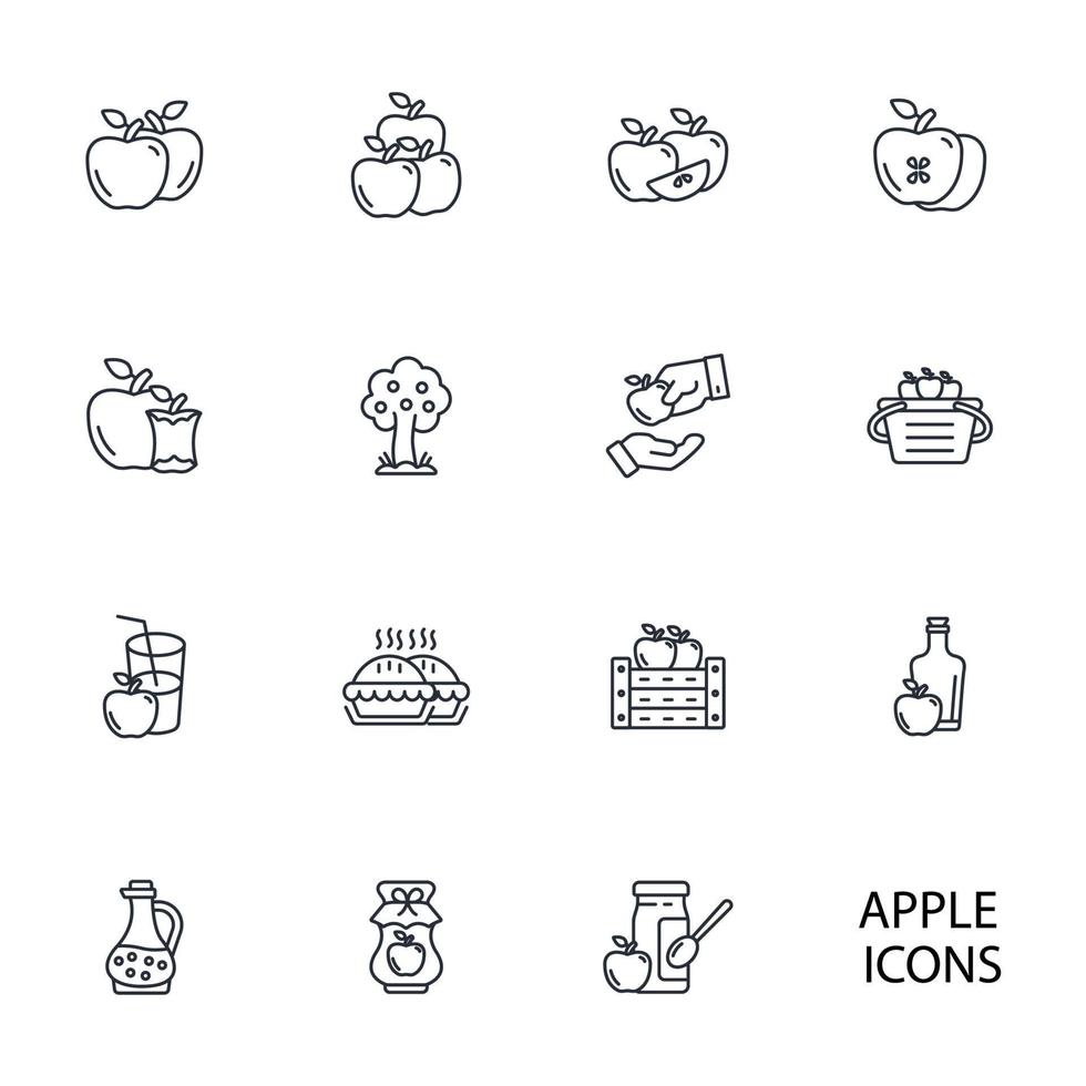 appel pictogrammen reeks . appel pak symbool vector elementen voor infographic web