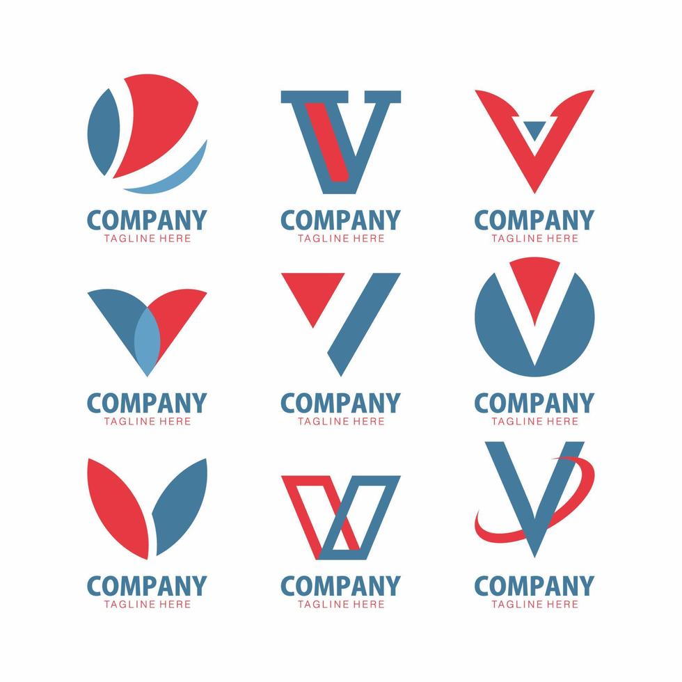 alfabetisch logo eerste v voor bedrijf bedrijf vector
