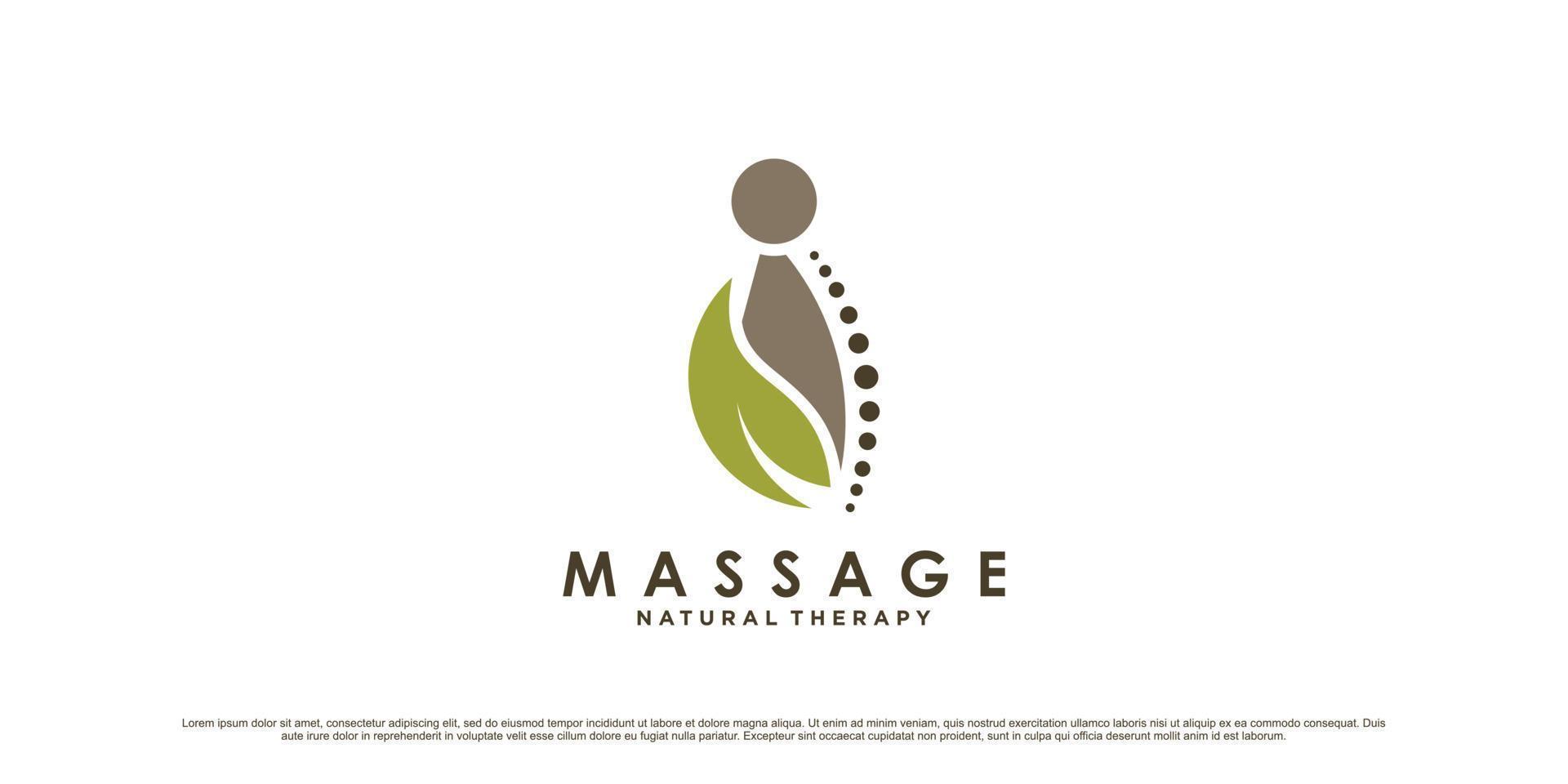 chiropractie massage logo ontwerp inspiratie met bot concept en creatief element premie vector