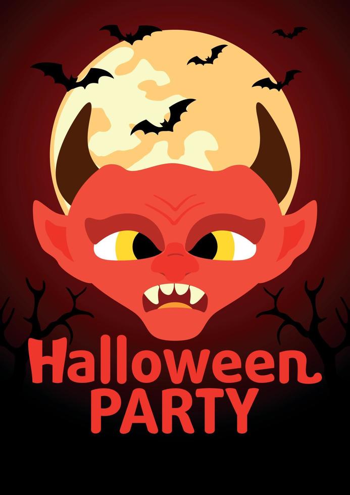 halloween partij banier met duivel vector