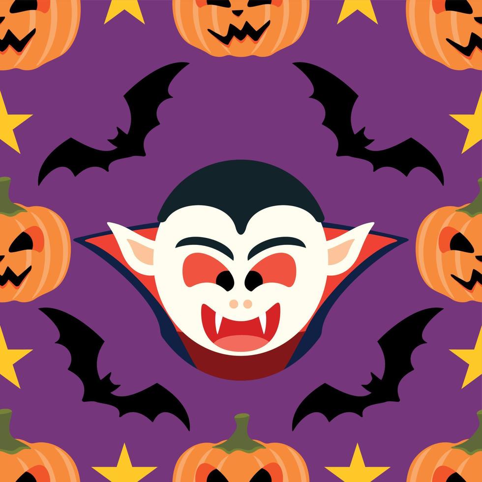 halloween achtergrond naadloos met dracula vector