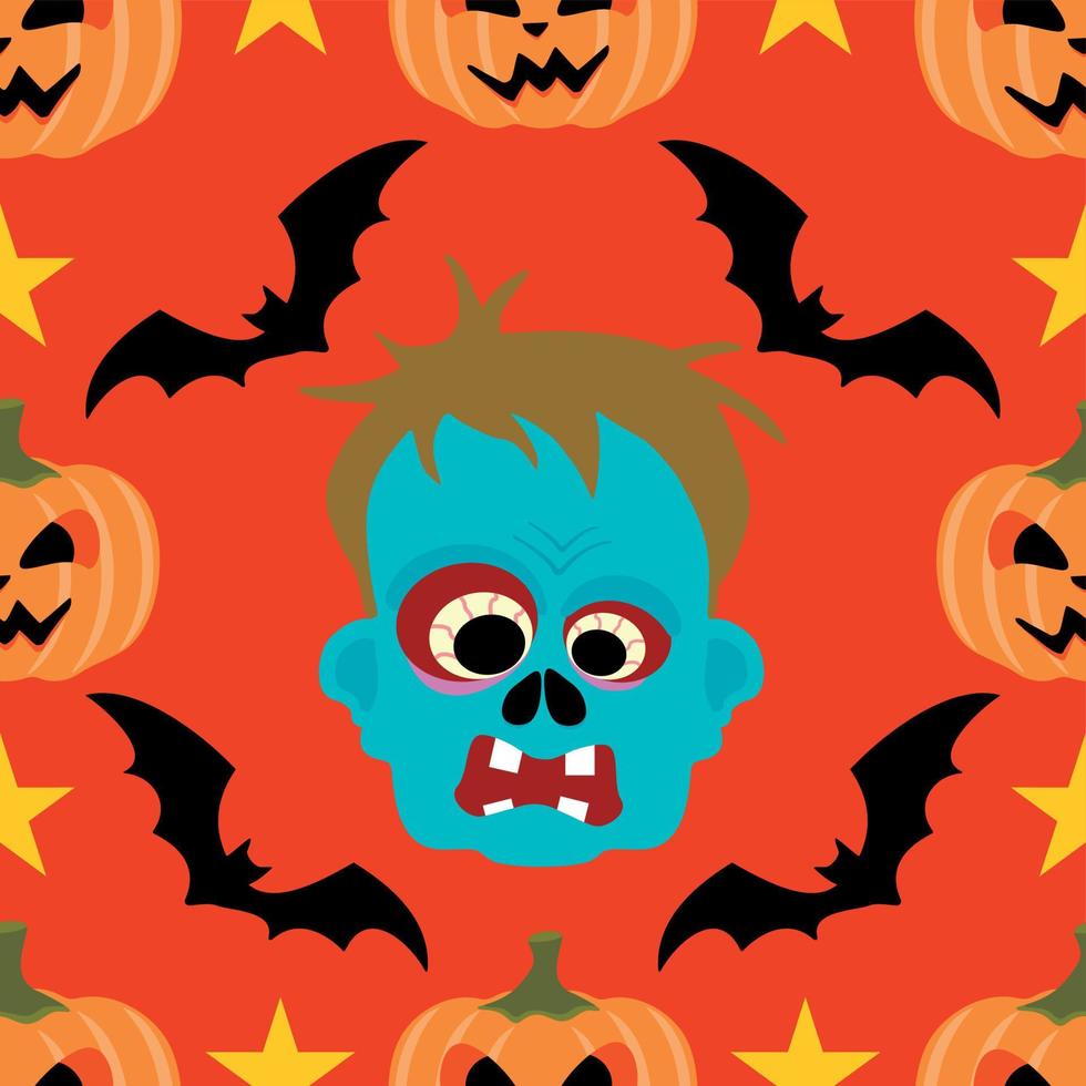 halloween achtergrond naadloos met zombie vector