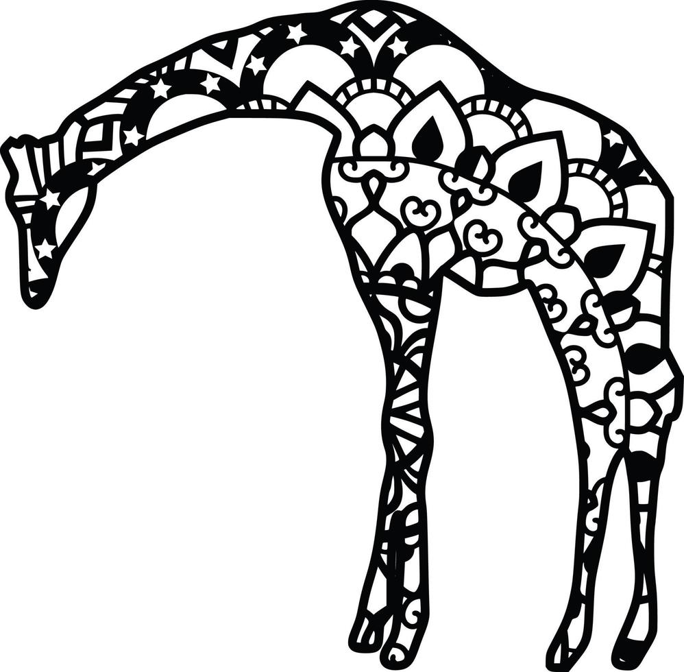 giraffe mandala afdrukken vector