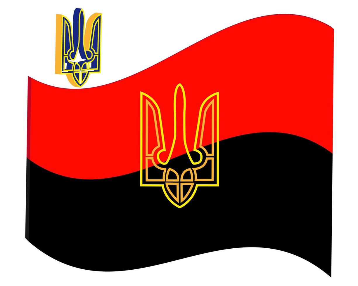revolutionair vlag en Oekraïne drietand Aan een wit achtergrond vector