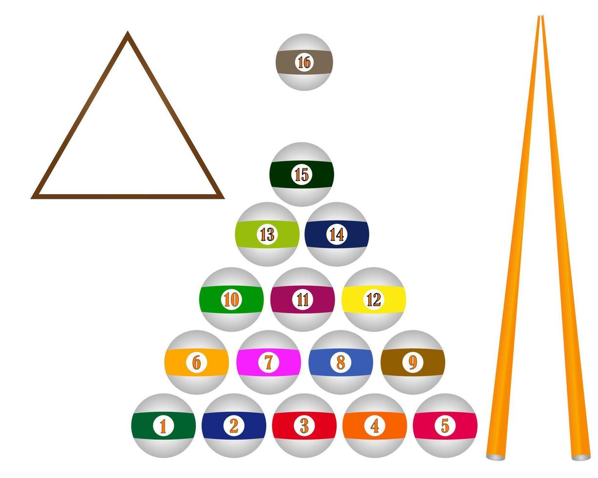 biljart ballen signalen kader Aan wit achtergrond vector
